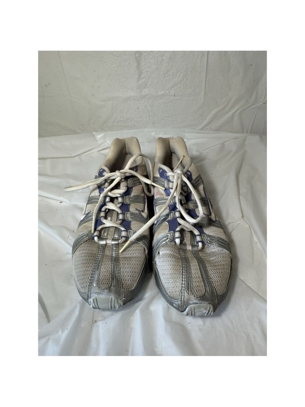 NIKE Shox Womens Running Shoes 347522-114 Size 9 White Purple Sneakers
